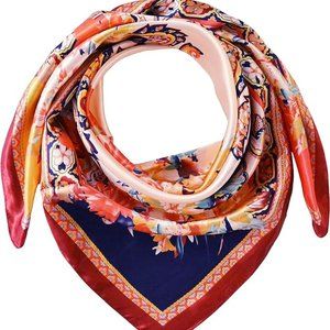 Women's Square Scarf 100% Polyester Silk Feeling, 33X33 Inch